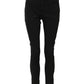 Dolce & Gabbana Black Cotton Logo Skinny Mid Waist Denim Jeans