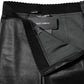 Dolce & Gabbana Black Leather Elastic Waist Pants
