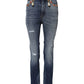 Dolce & Gabbana Blue Rhinestone Embellished Denim Jeans