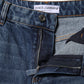 Dolce & Gabbana Blue Cotton Wide Leg Tattered Denim Jeans