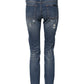 Dolce & Gabbana Blue Play Card Embroidery Skinny Denim Jeans