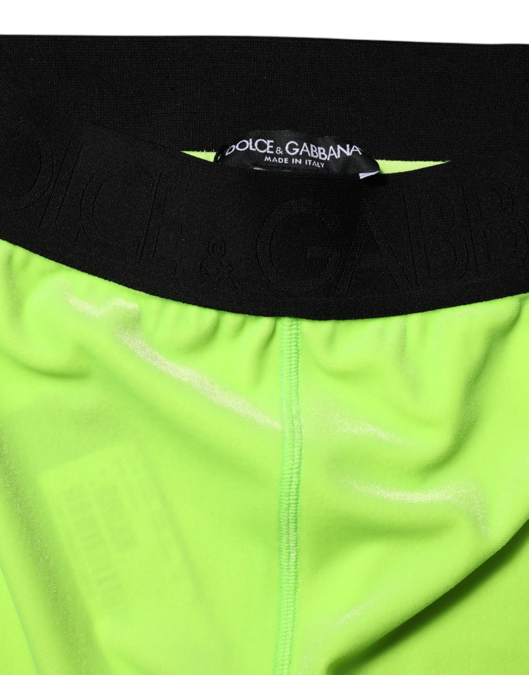 Dolce & Gabbana Green Nylon Slim Fit Leggings Pants