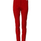 Dolce & Gabbana Red Mid Waist Slim Fit Pants
