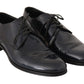 Elegante dunkelblaue Derby-Abendschuhe aus Leder