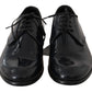 Elegant Dark Blue Leather Derby Shoes