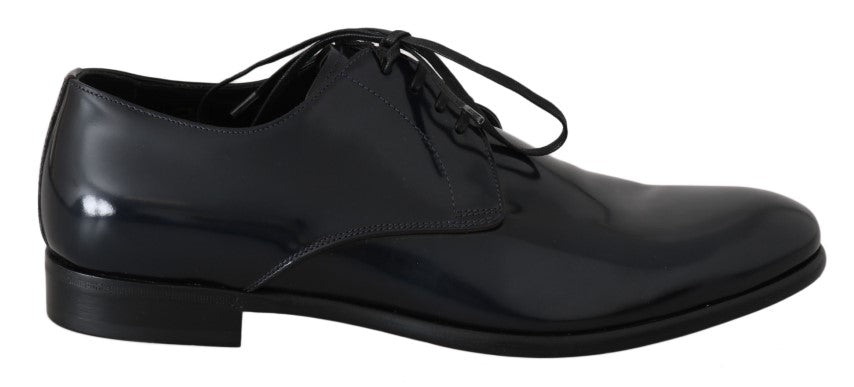 Elegante dunkelblaue Derby-Schuhe aus Leder