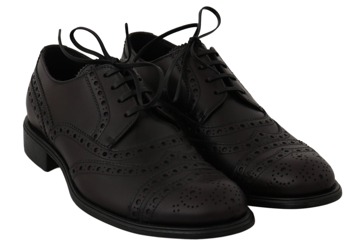 Elegante bordeauxrote Derby-Schuhe mit Flügelkappe