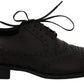 Elegante bordeauxrote Derby-Schuhe mit Flügelkappe