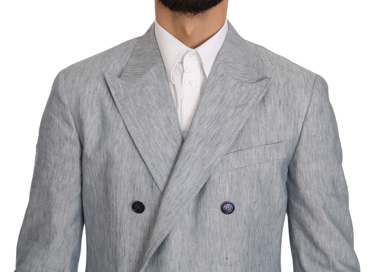 Eleganter hellblauer Zweireiher-Blazer