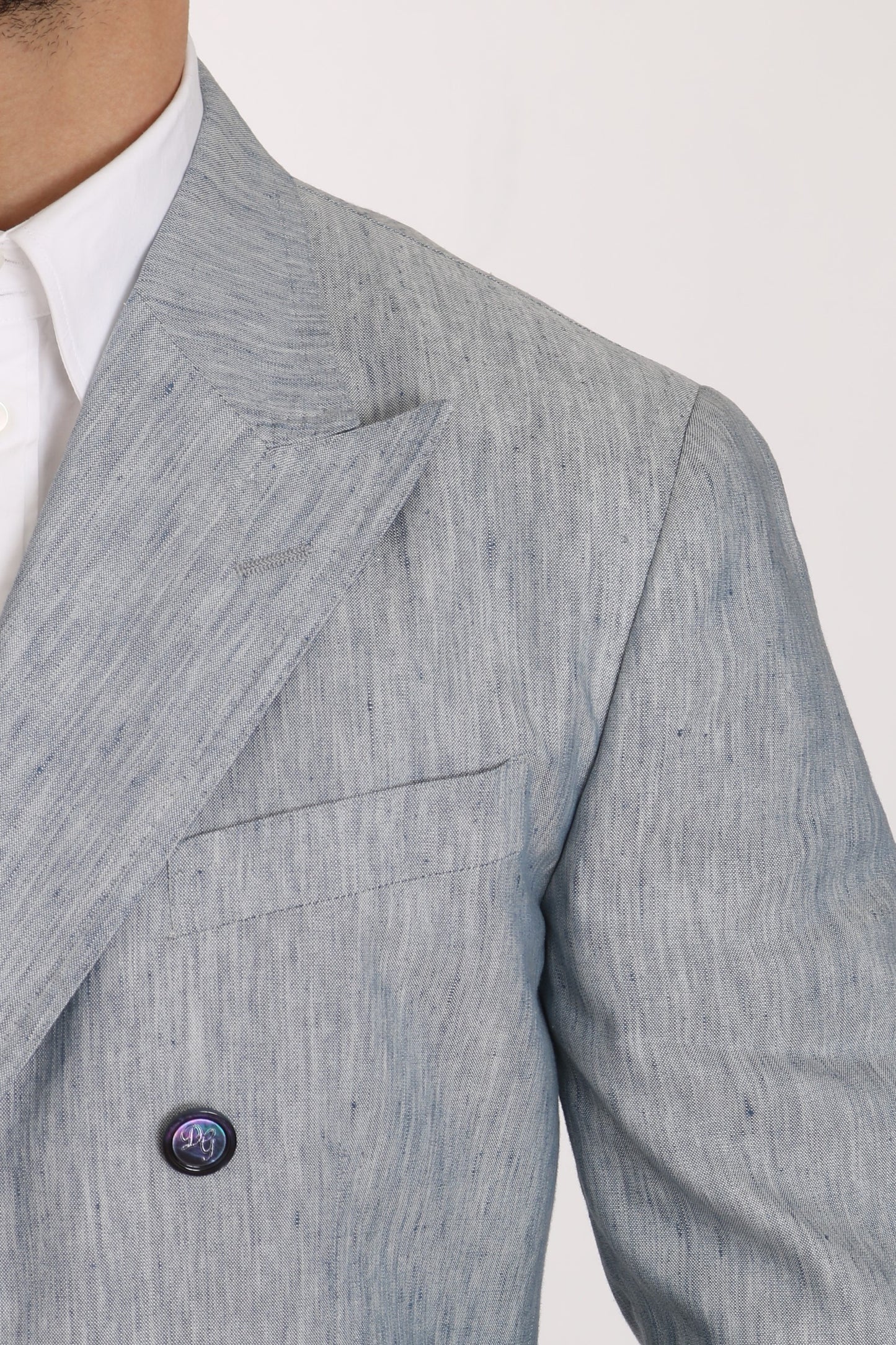 Elegante Blazer Doppiopetto Azzurro Chiaro