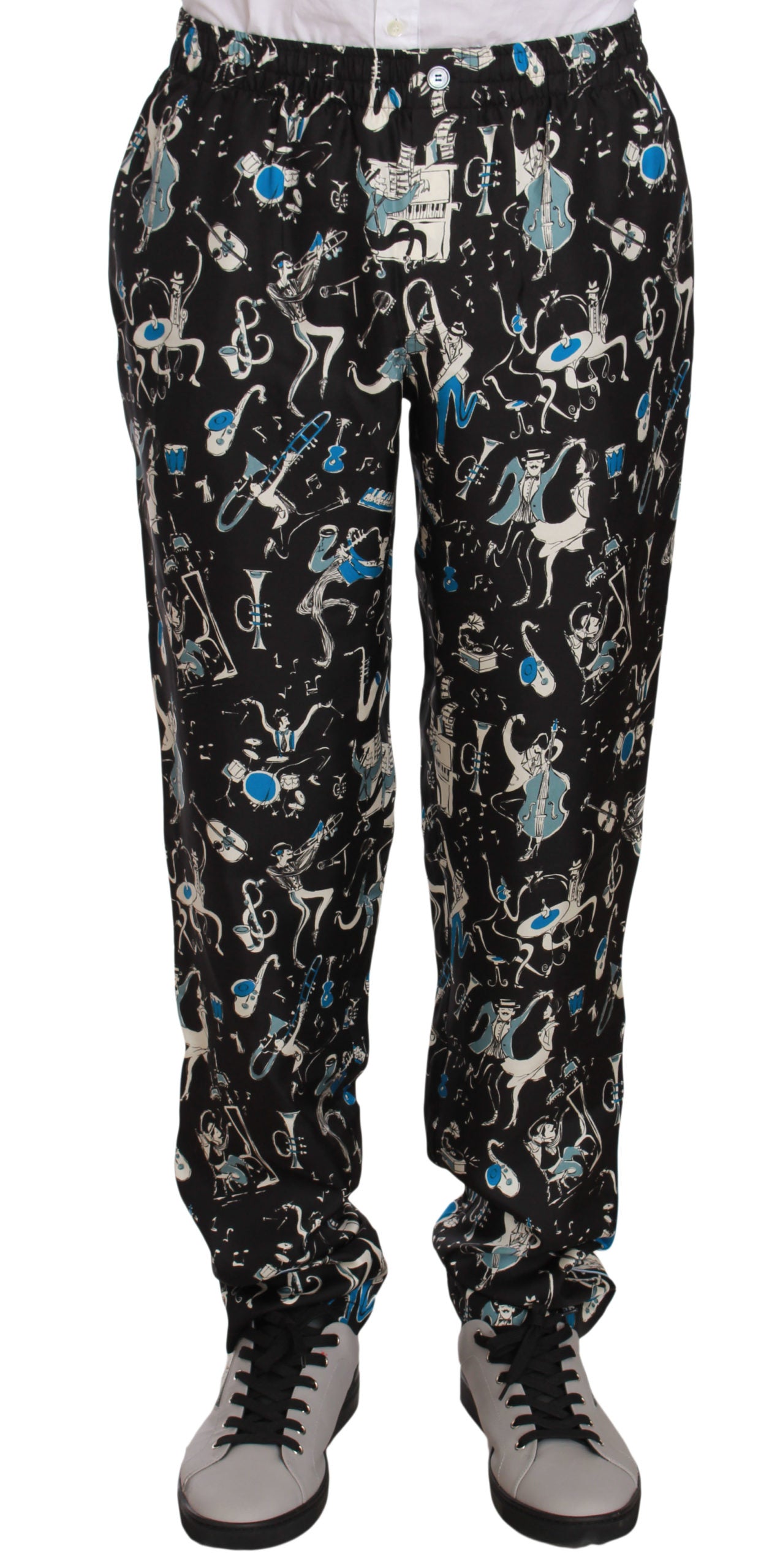 Elegante Loungehose aus Seide mit einzigartigem Print