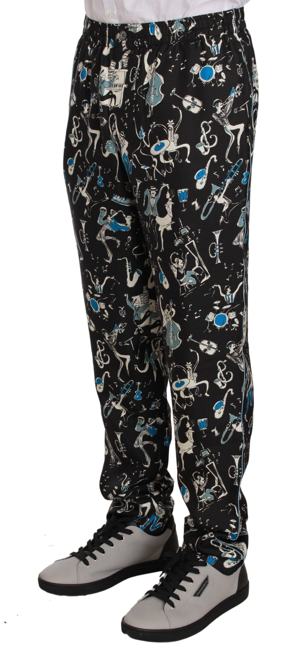 Elegante Loungehose aus Seide mit einzigartigem Print