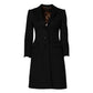 Dolce & Gabbana Black Wool Long Sleeves Trench Coat Jacket