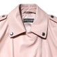 Dolce & Gabbana Light Pink Collar Leather Women Biker Jacket