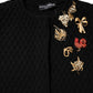 Dolce & Gabbana Black Cashmere Quilted Embellished Jacket