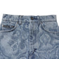 Dolce & Gabbana Blue Floral Print Denim Cotton Hot Pants Shorts