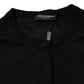 Dolce & Gabbana Black Wool Knit Crew Neck Cardigan Sweater