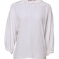 Dolce & Gabbana White Ruffled Neckline Blouse Pullover Top