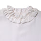 Dolce & Gabbana White Ruffled Neckline Blouse Pullover Top