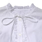 Dolce & Gabbana White Ruffled Lace Embellished Blouse Top