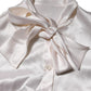 Dolce & Gabbana White Ascot Collar Long Sleeve Blouse Top