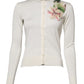 Dolce & Gabbana White Silk Lily Buttoned Cardigan Sweater
