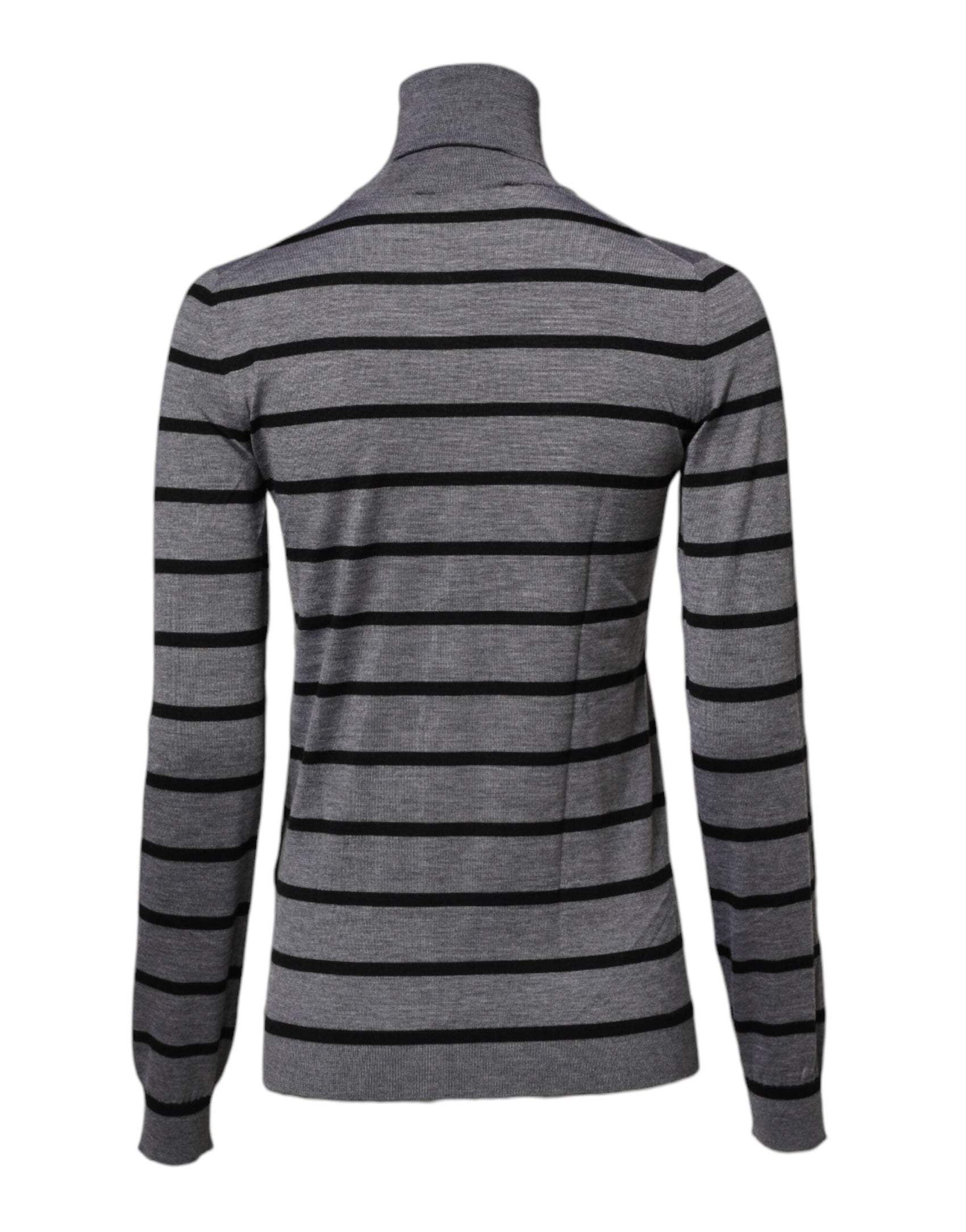 Dolce & Gabbana Gray Floral Embroidery Pullover Sweater