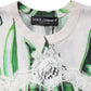 Dolce & Gabbana White Green Pea Print Sleeveless Blouse Top