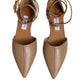Max Mara Beige Leather Pointed Toe Sandals Ballet Flat Shoes