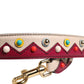Dolce & Gabbana Beige Red Leather Handbag Accessory Shoulder Strap