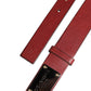 Dolce & Gabbana Maroon Classic Leather Metal Logo Buckle Belt