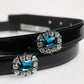 Dolce & Gabbana Black Embellished Metal Logo Buckle Belt
