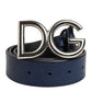 Dolce & Gabbana Blue Classic Silver Metal DG Logo Buckle Belt