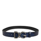 Dolce & Gabbana Blue Classic Silver Metal DG Logo Buckle Belt