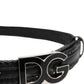 Dolce & Gabbana Black Classic Leather DG Logo Buckle Belt