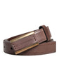Dolce & Gabbana Brown Calf Leather Antique Buckle Belt