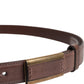 Dolce & Gabbana Brown Calf Leather Antique Buckle Belt