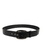 Dolce & Gabbana Black Leather Classic Metal Buckle Belt