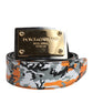 Dolce & Gabbana Multicolor Camouflage Metal Logo Buckle Belt