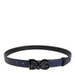 Dolce & Gabbana Blue Leather Classic Metal DG Logo Buckle Belt