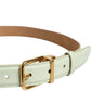 Dolce & Gabbana Light Green Leather Gold Metal Buckle Belt