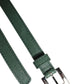 Dolce & Gabbana Dark Green Leather Silver Metal Buckle Belt