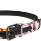 Dolce & Gabbana Black Floral Brocade Silver Metal Buckle Belt