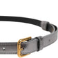 Dolce & Gabbana Silver Logo Engraved Metal Waist Buckle Belt