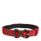 Dolce & Gabbana Red Viscose Silver DG Logo Metal Buckle Belt