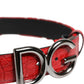 Dolce & Gabbana Red Viscose Silver DG Logo Metal Buckle Belt