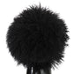 Chic Black Gatsby Cap in Tibet Lamb Fur