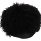 Chic Black Gatsby Cap in Tibet Lamb Fur