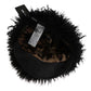 Chic Black Gatsby Cap in Tibet Lamb Fur