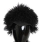 Chic Black Gatsby Cap in Tibet Lamb Fur